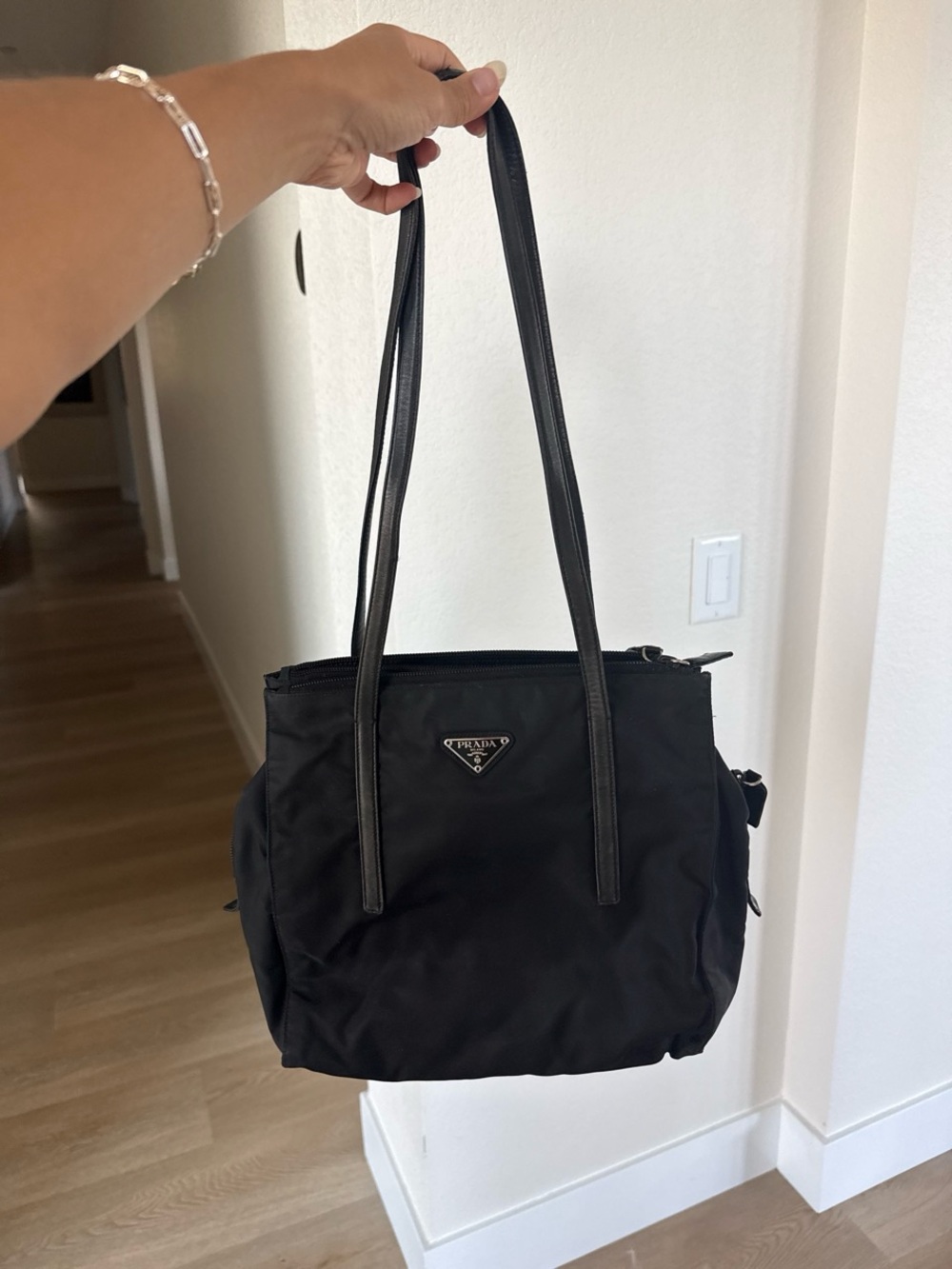 Prada Vintage Black Nylon Tote Bag